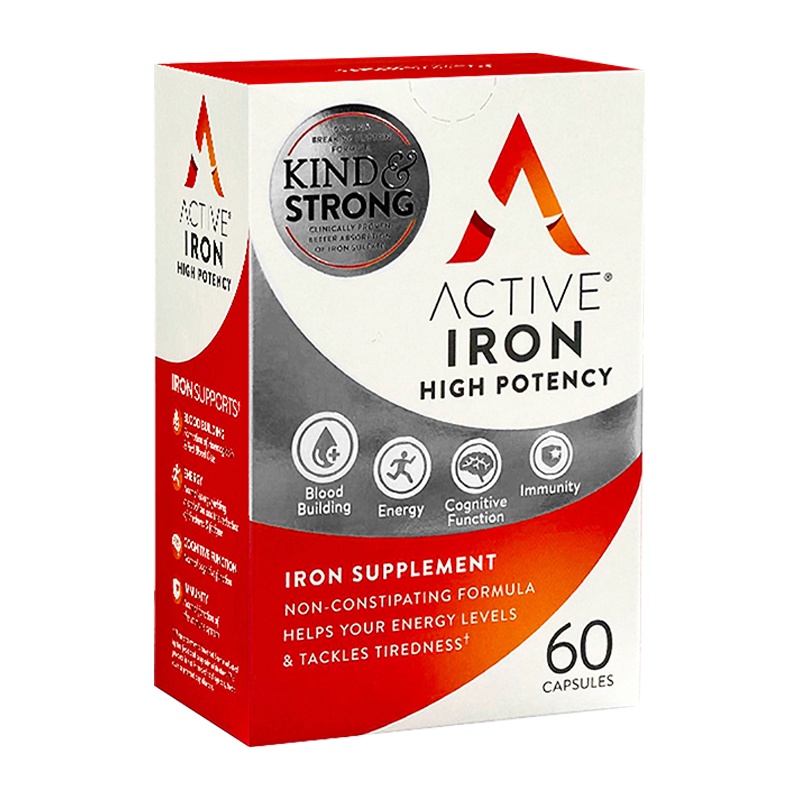 AACTIVE 高含量铁通用装 25mg60粒 缺铁性贫血女性白领补充铁 Beauty Rush 膳食营养补充剂