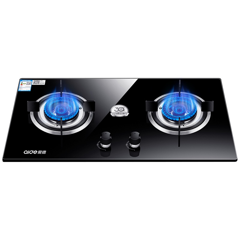 爱德(aide)燃气灶嵌入式 4.2KW大火力防爆钢化玻璃煤气灶 台式家用厨房双眼灶台嵌两用双灶然气灶 天然气