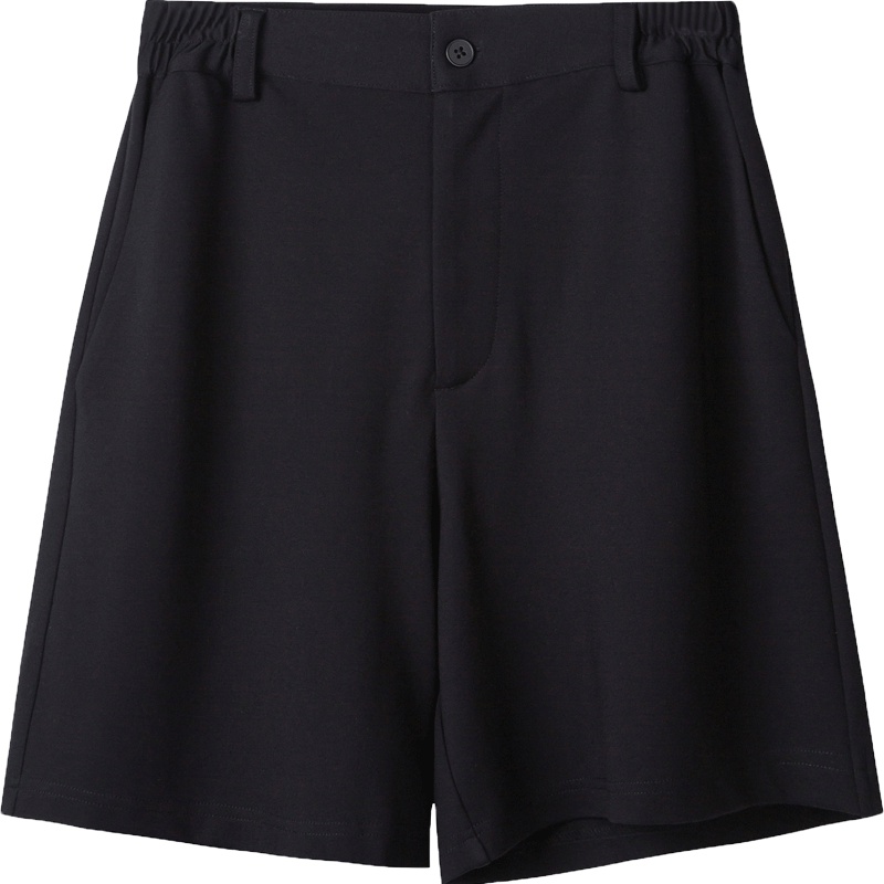 唐狮春装新款黑色宽松女休闲裤 女中缝开衩阔腿裤