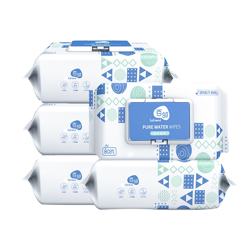 百邻[苏宁自有品牌]纯水湿巾 80片*5包装