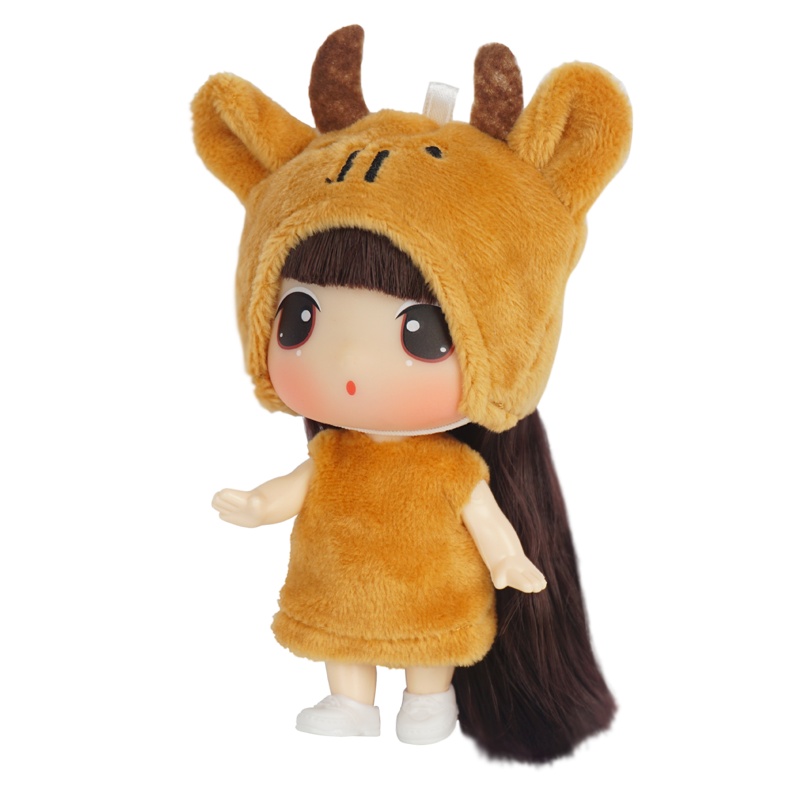 女孩男孩玩具生日礼物冬己9CM生肖娃娃FDE0903牛