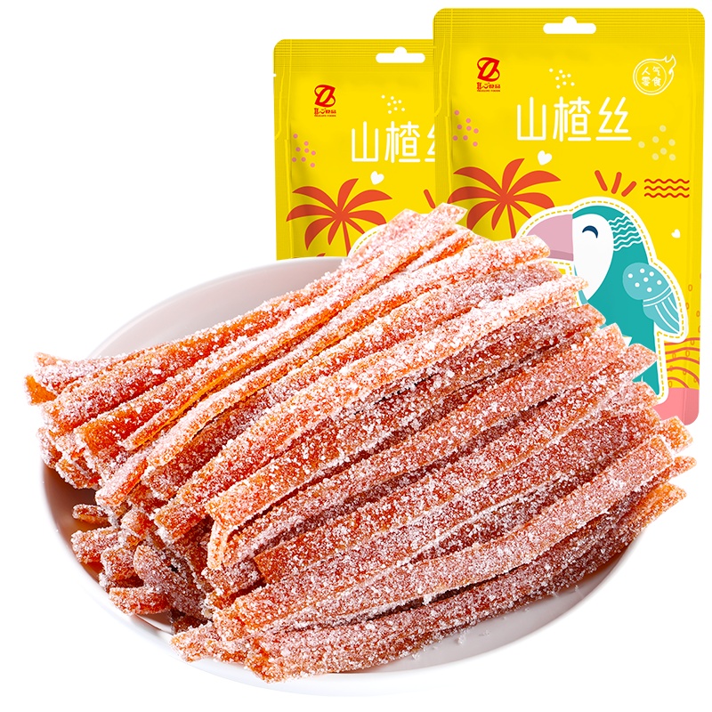 真心酸甜山楂丝120g*1袋 网红果肉果干无添加健身开胃助消化果脯休闲零食品XM