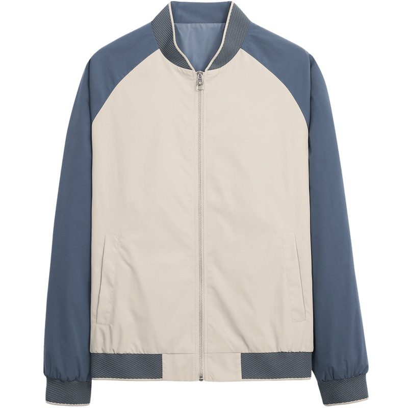 千纸鹤男装拼色棒球领夹克春季新款男士薄款休闲飞行员外套30500