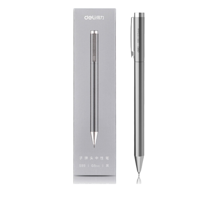 得力 办公用品包 DL-S99 0.5mm金属旋转中性笔签字笔