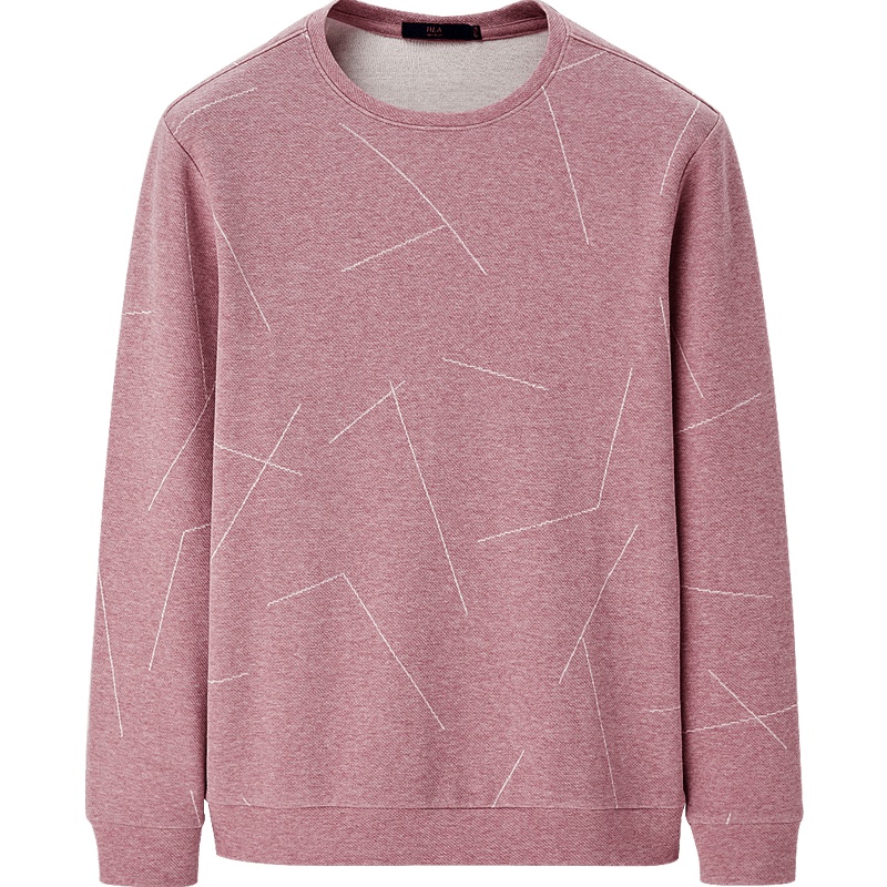 HLA/海澜之家经典圆领长袖T恤2019秋季粉嫩系套头衫男 HNTAD3R040A