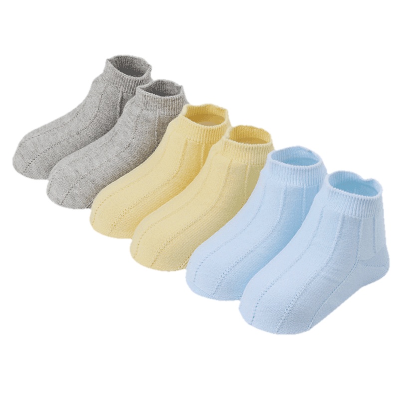 巴布豆配饰儿童纯棉袜子春夏袜男女童婴儿中筒袜子宝宝袜子三双装四季款0-12月、12-24月、2-4岁、4-7岁