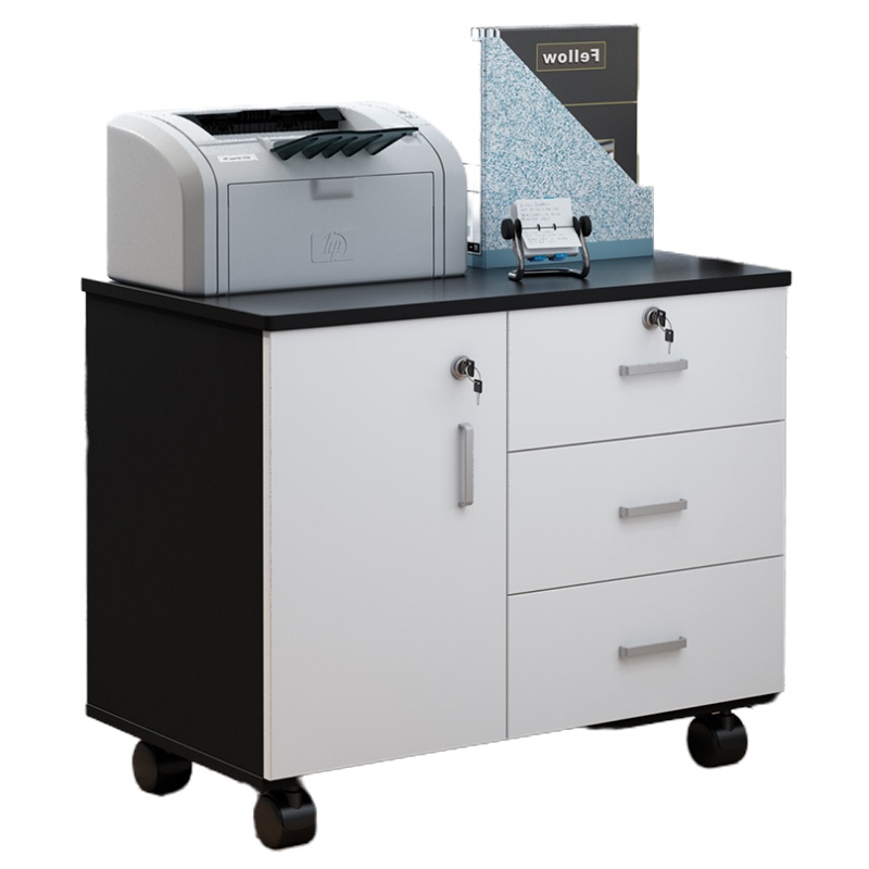 盛世凯美 带锁三抽屉柜储物落地移动小推柜