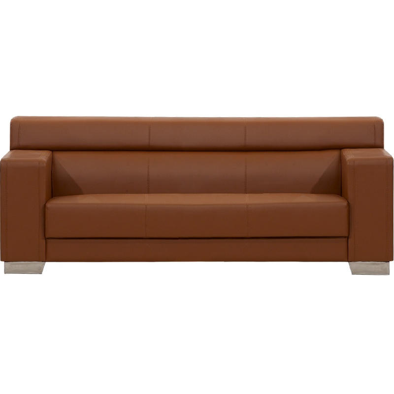 质凡办公沙发简约现代三人位组合办公室接待区皮艺沙发西皮双色