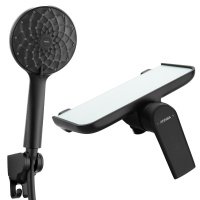 安华卫浴四出水升降淋浴黑色花洒套装家用官方旗舰喷枪花洒龙头N1GQ967BK