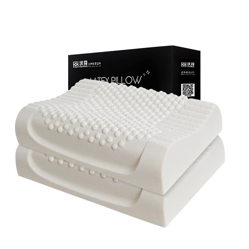 沃荷(KnowHow)泰国进口天然乳胶成人枕芯护颈枕按摩枕橡胶颈椎枕乳胶枕(一对)