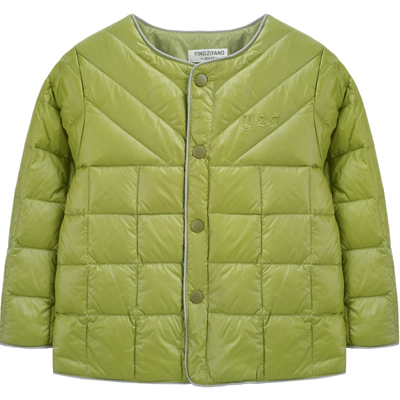秋季男童女童韩版纯色百搭单排扣轻薄羽绒内胆童装外套