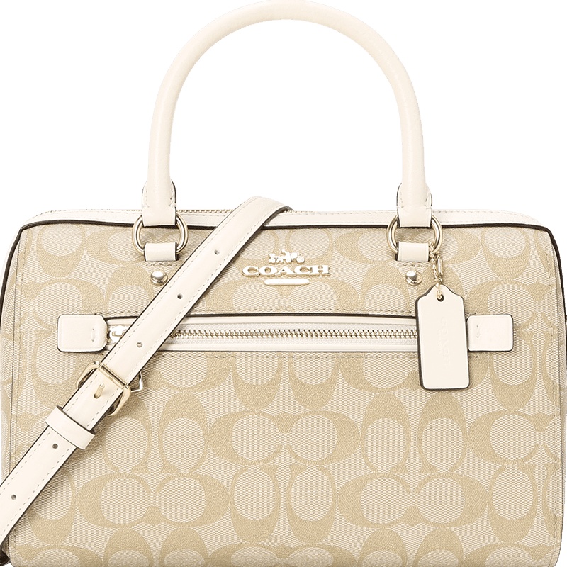 COACH 蔻驰 Rowan 女士单肩包 波士顿包 字母马车标织物F83607