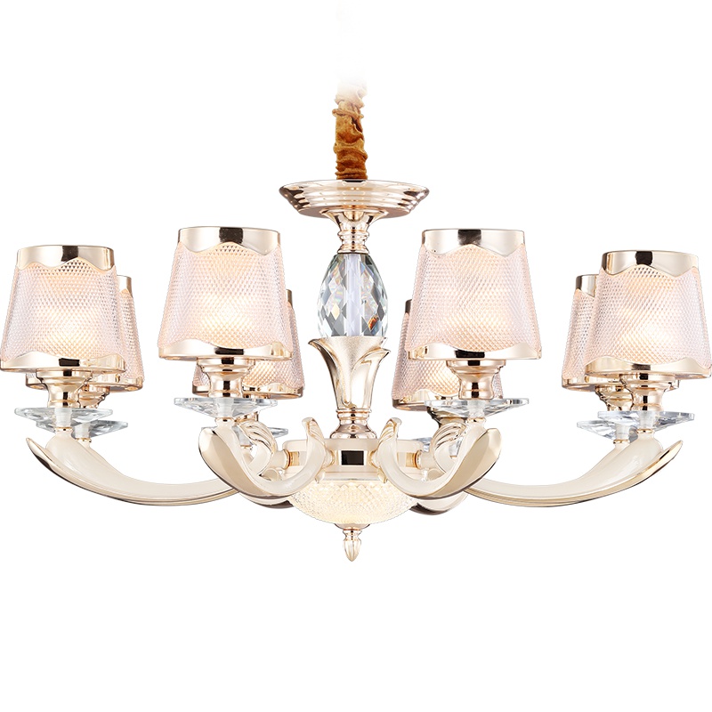 雷士照明(NVC) 吊灯 客厅吊灯 轻奢欧式吊灯后现代美式吊灯 瓷白烤漆客厅灯餐厅灯 灯具灯饰 水晶年华 [需自购光源]