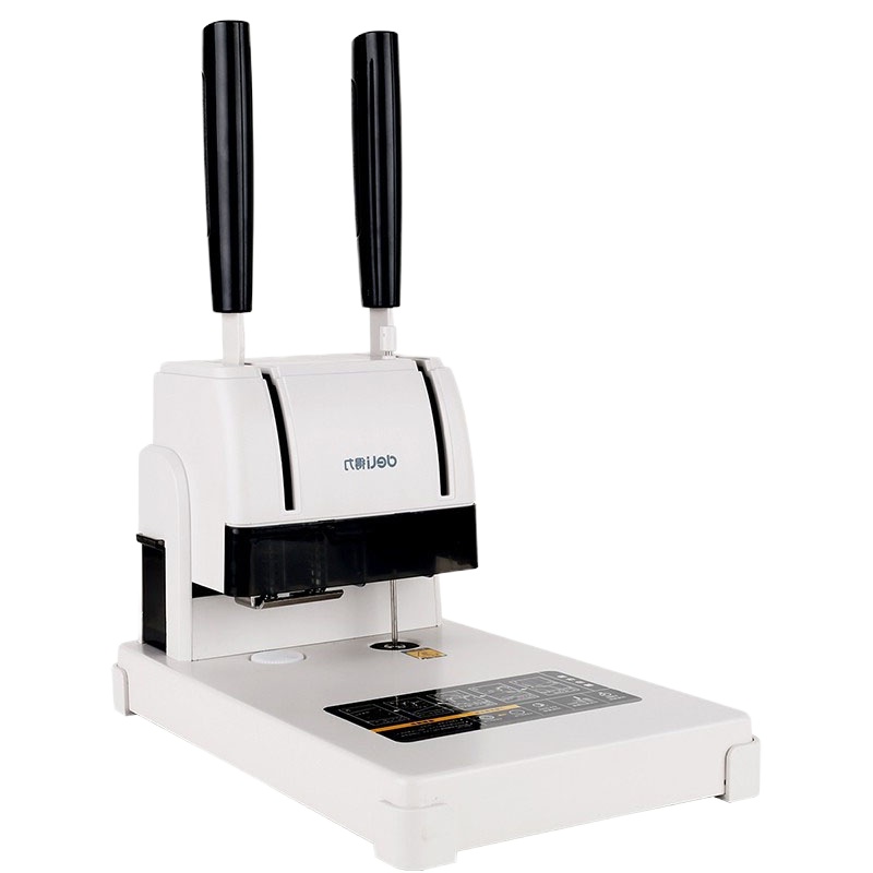 得力(deli) 装订机财务凭证无线会计手动打孔机热熔铆管胶装机 双手柄小巧型[装订30mm] 3888