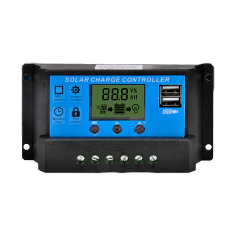 闪电客太阳能控制器全自动12V24V30A USB手机充电器 电池充电 太阳能板 锂电池铅酸电池30A控制器