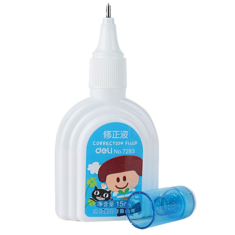 得力(deli)H环保修正液7283 涂改液 修改液 15ml/瓶 颜色随机 4瓶装