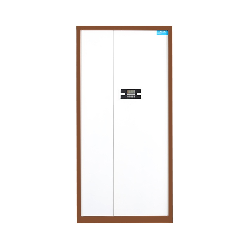 永格保密柜文件柜档案柜保险柜双保险密码柜电子密码锁灰白通门加厚款电子锁啡套白