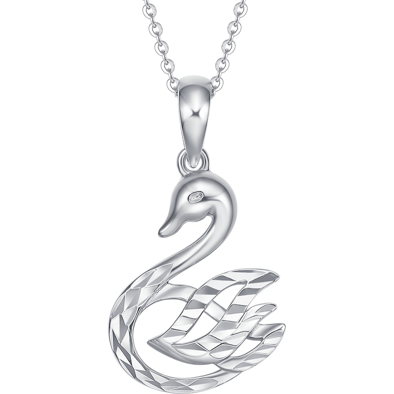 周大生 铂金天鹅吊坠 华丽蜕变 送女友送闺蜜