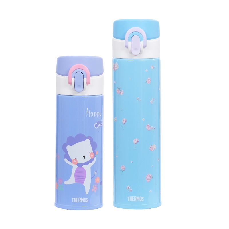 膳魔师(THERMOS)不锈钢真空保温杯亲子水杯套装组合直饮杯2只装礼盒JNI-303L+JNI-403ML 家用/通用