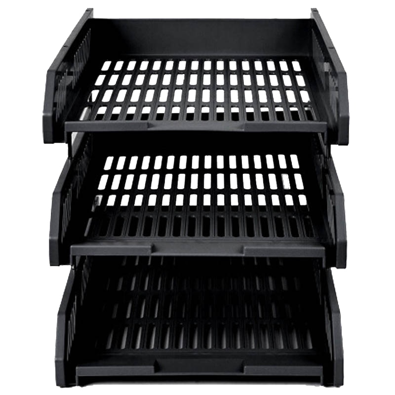 齐心(Comix) 三层文件盘 黑色 B2060