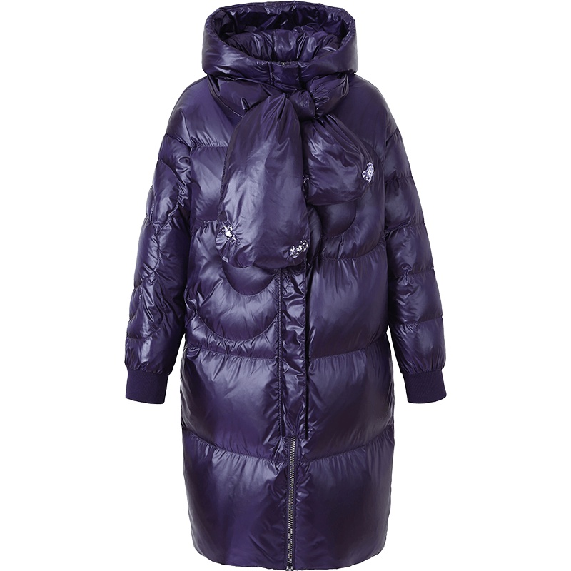 艾莱依2019秋冬新款时尚宽松中长款羽绒服女装保暖大衣