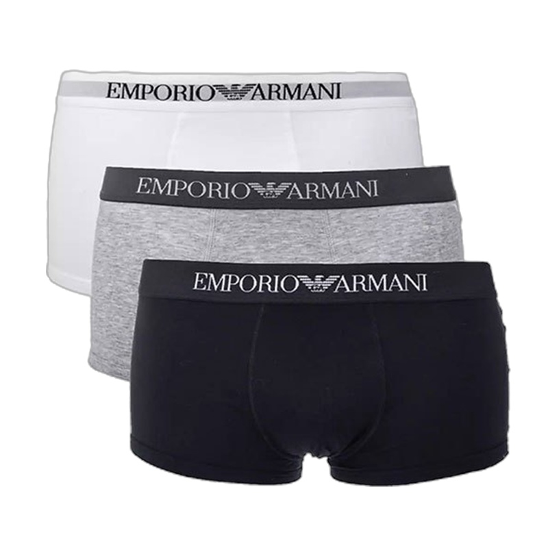[直营]EMPORIO ARMANI阿玛尼Trunk男士棉质平角内裤平角裤三件装111610