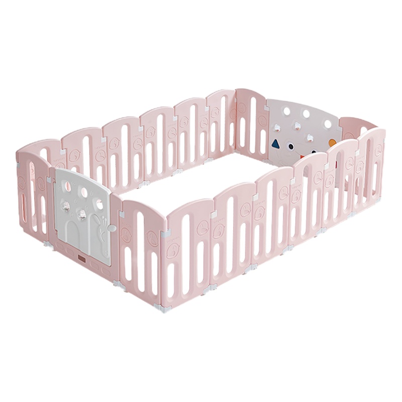 babycare儿童游戏围栏室内婴儿防护栏爬行垫安全学步16+2维尔粉围栏