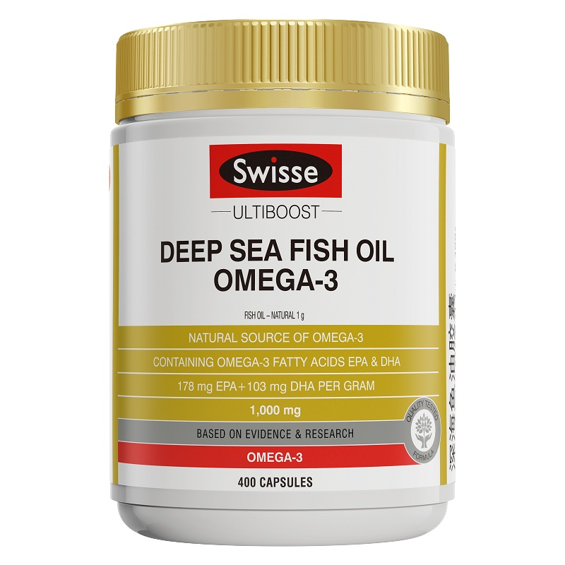 Swisse深海鱼油胶囊1000毫克400粒 含欧米伽3和DHA 呵护眼脑健康