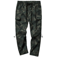 千纸鹤休闲速干裤男2019秋季松紧腰迷彩九分小脚运动裤90309