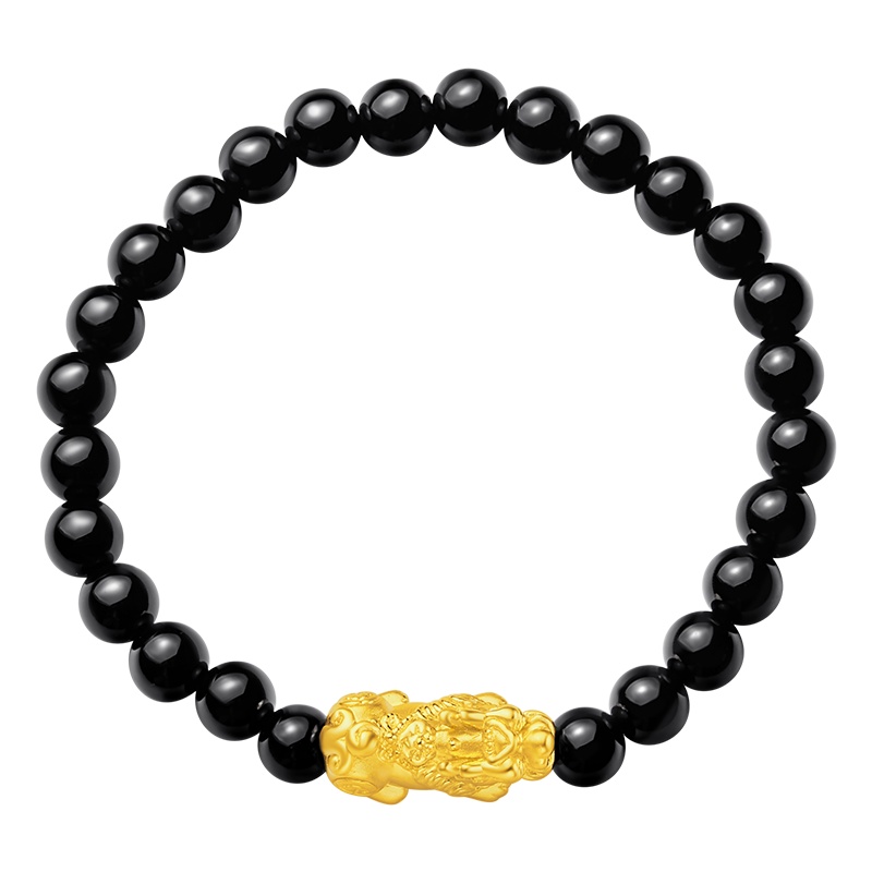 周大福珠宝首饰貔貅足金黄金玉髓手链/手串R21072