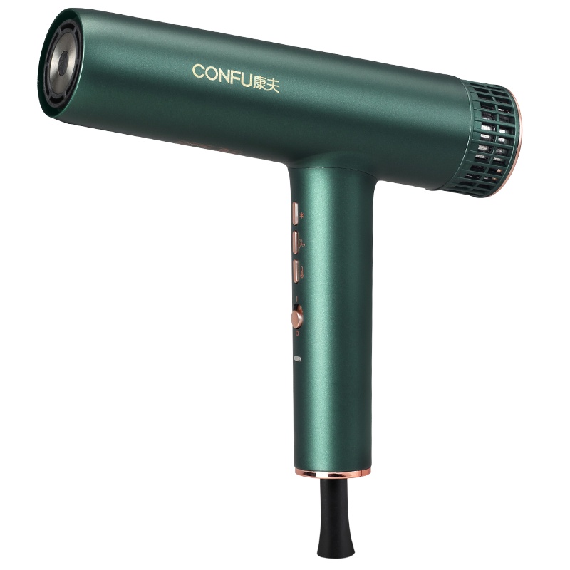 康夫(CONFU)高速电吹风机 专业发廊大功率三档温控调速 家用吹风恒温负离子 倒转清洁功能不伤发吹风筒KF-K9绿色