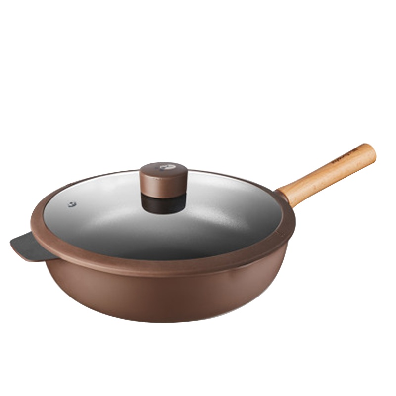 九阳LINE不粘锅CLB2959D-A3棕色炒锅家用电磁炉专用燃气灶煤气灶适用炒菜锅平底锅