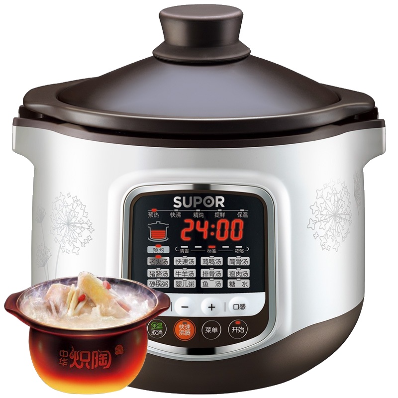 苏泊尔(SUPOR)电炖锅 电炖盅 煲汤锅 煮粥锅 5L耐高温中华炽陶内胆 DG50YC8-70
