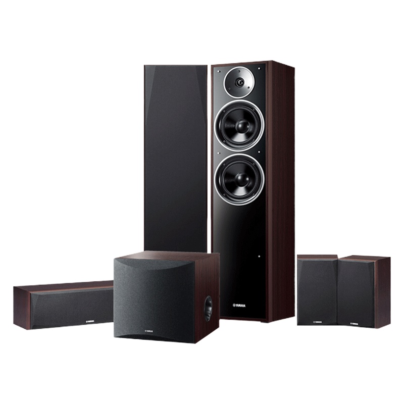 雅马哈(YAMAHA)NS-F71+NS-SW050 家用客厅木质落地家庭影院音响 5.1音箱套装 胡桃木色(不含功放)