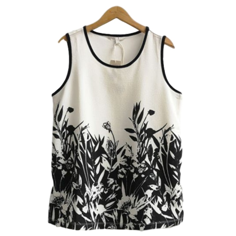 【福利款】拉夏贝尔UlifeStyle夏季新款通勤时尚百搭印花混色无袖短款背心女