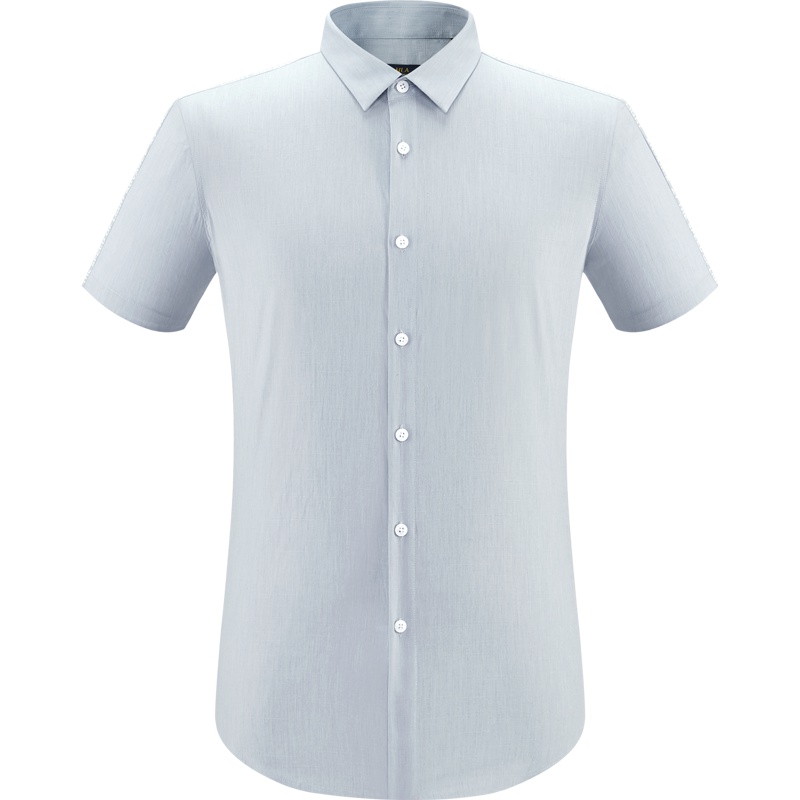 HLA海澜之家净色休闲短袖衬衫2019夏季简约舒适短衬男HNECJ2R028A