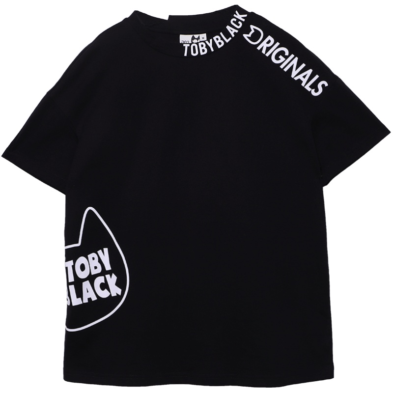 a02新款2020潮流个性字母印花不规则领口短袖T恤女DTV2D1301KT