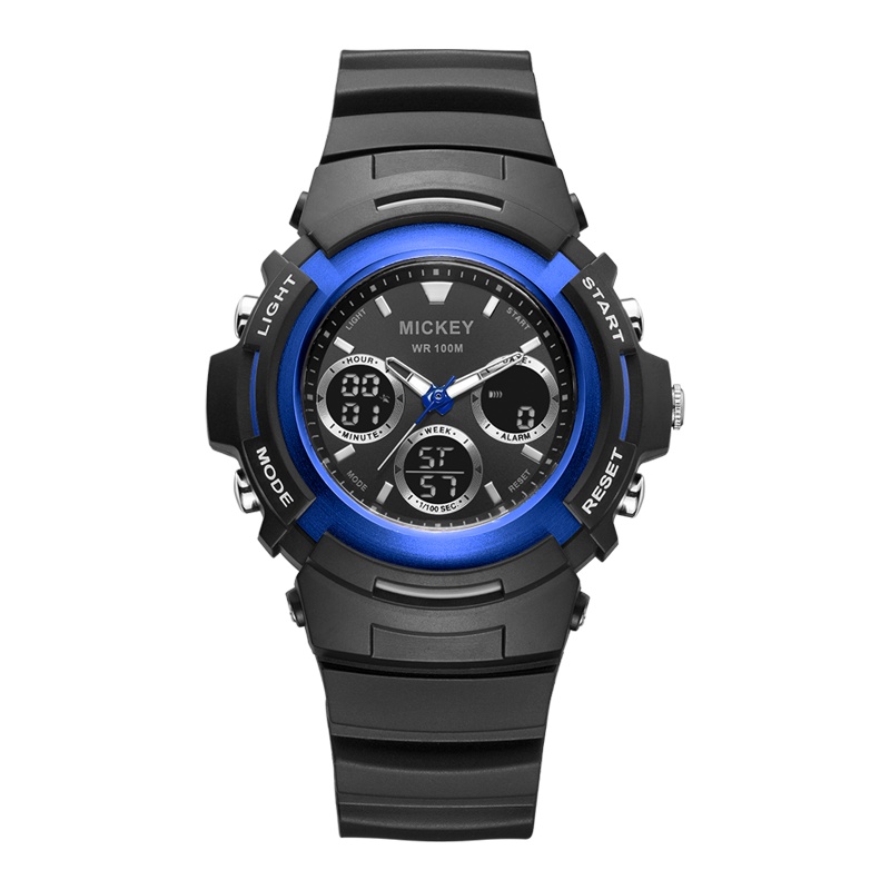 迪士尼(Disney)儿童手表男孩男童多功能运动表100米防水游泳潜水初中小学生手表夜光日历星期闹钟米奇小男生电子表