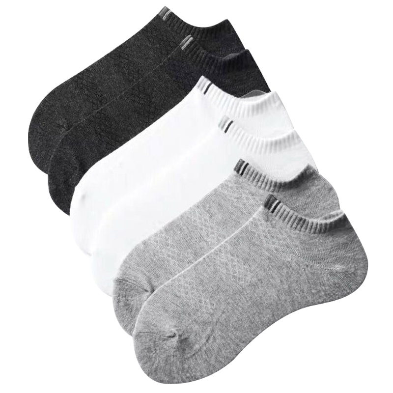 6双装猫人船袜男潮纯棉袜子运动短袜短筒防臭薄款学生隐形袜