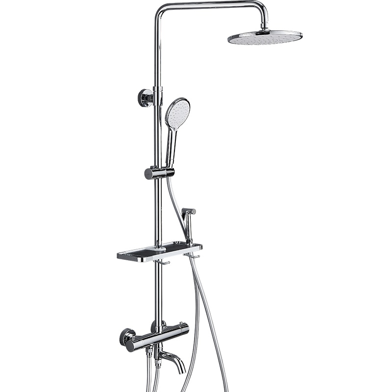 雅鼎(Yatin)8087040单把挂墙一体恒温淋浴柱(带置物架)