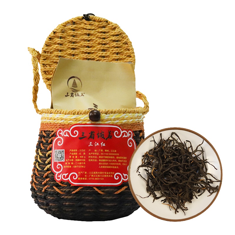 【中华特色】三江馆 广西三江民族特色包装篮装红茶三省坡茗三江红400g大篮子装 华南地区 48小时内发货