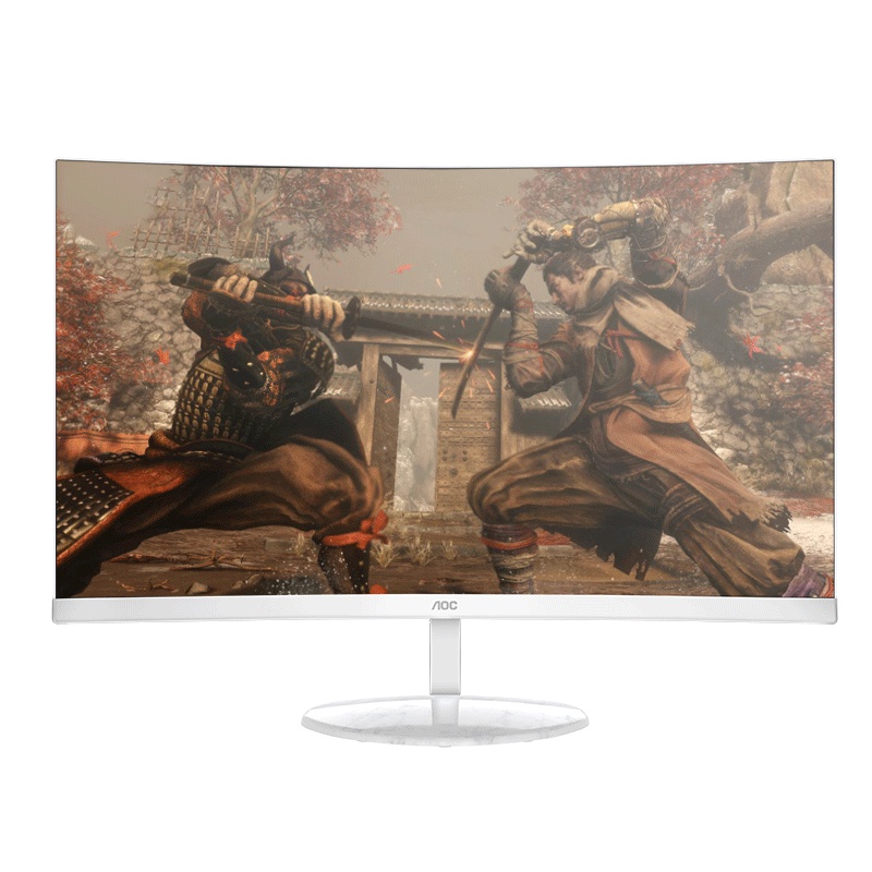 AOC 27英寸 1500R超弯曲面 HDMI接口 天生优雅 时尚高亮底座窄边框 电脑显示器 C27N2H