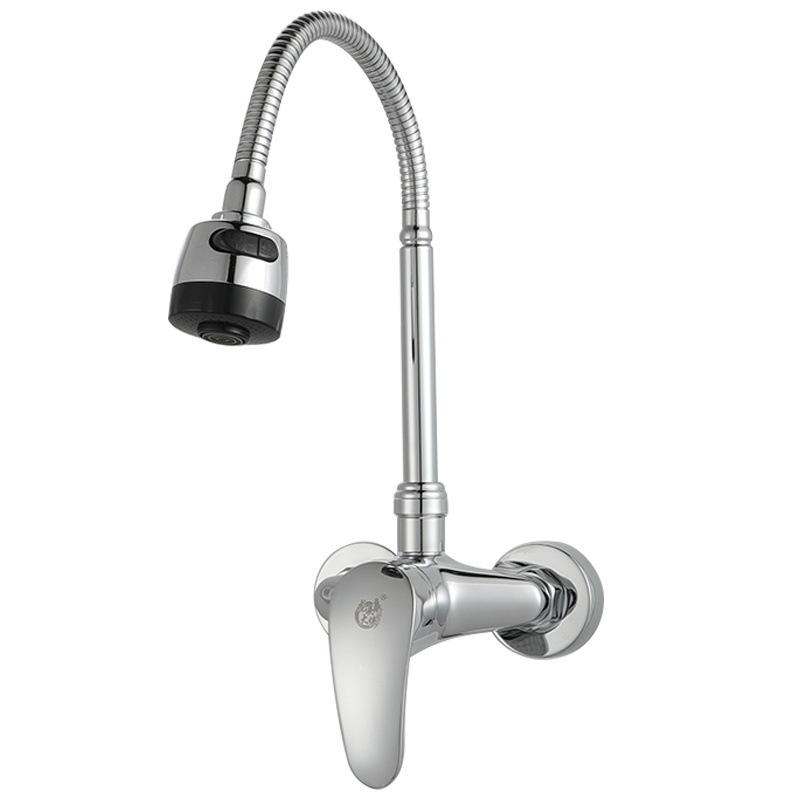 铜十公分入墙式厨房龙头冷热水龙头 阳台拖把池万向旋转10CM小孔距