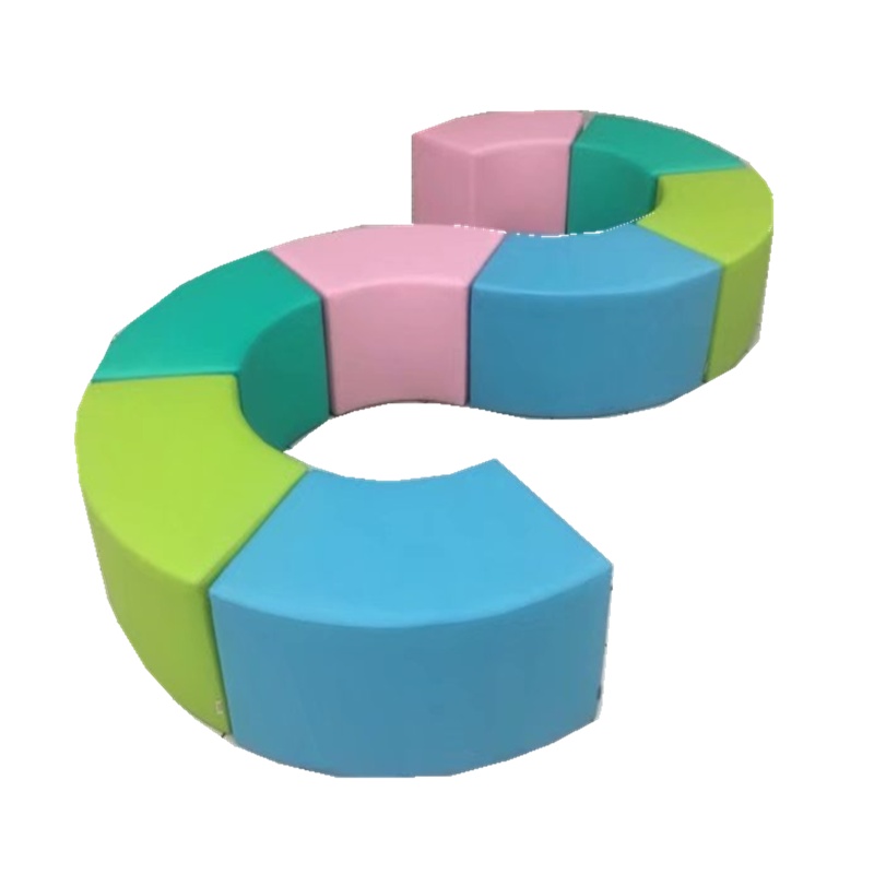 幼儿园亲子园沙发过道走廊等候区休息区沙发(儿童软体凳子8段组合)