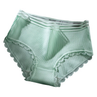 【4条装】迪奥 棉质内裤女舒适环保中腰女生底裤蕾丝花边透气大码三角短裤多色组合装