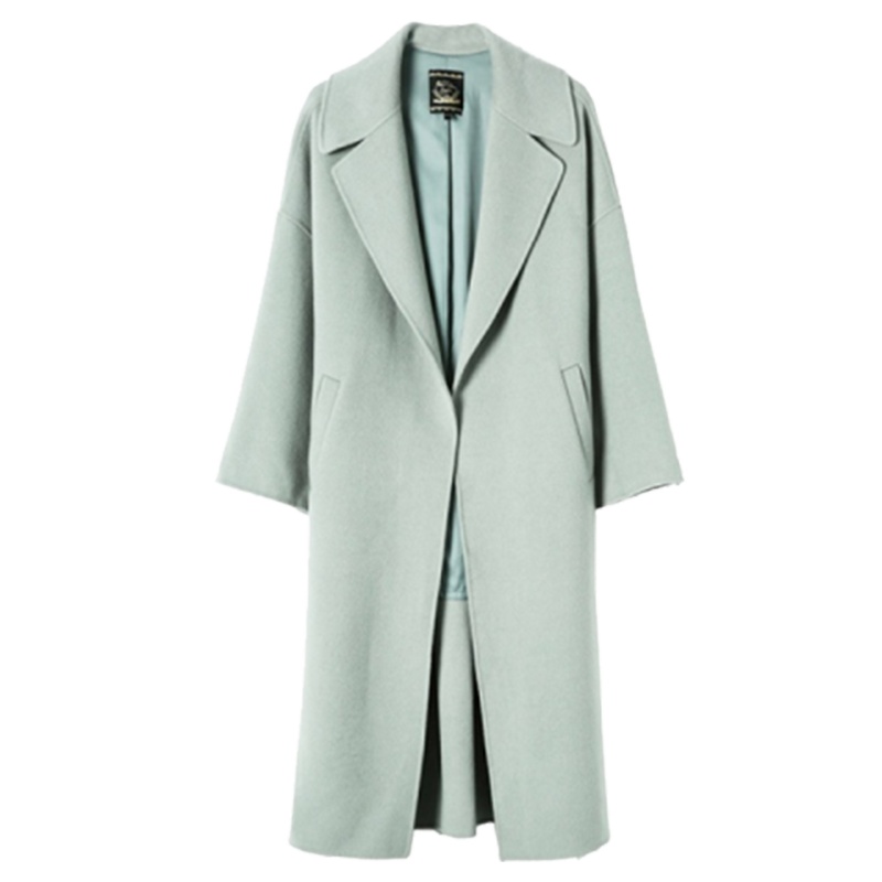 【专柜同款】全羊毛呢大衣女秋冬季新款韩版宽松过膝外衣西装领中长毛呢外套30084308