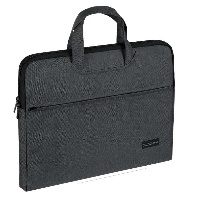 得力 帆布手提袋文件袋档案袋公文包公文袋A4风琴包 灰 5590 单个装