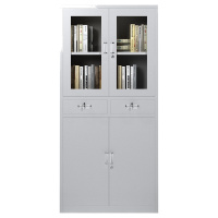 得力中二斗柜铁皮柜文件柜办公室钢制财务资料档案储物柜子带锁