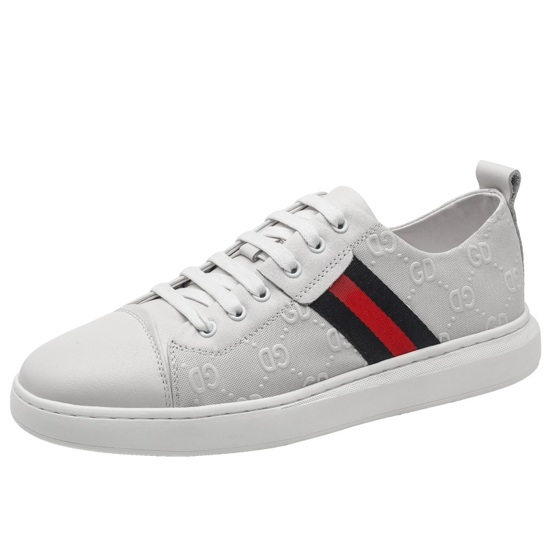 公牛世家男鞋秋季头层牛皮潮鞋男士系带小白鞋 GNA8818