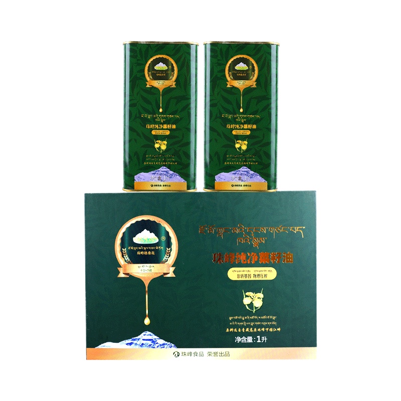 珠峰格桑花 纯净菜籽油 1L/瓶 礼盒两瓶装 西藏高原小榨菜籽油 精品菜籽油烹饪百搭 商务送礼佳品
